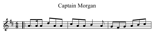Captain Morgan - staff notation