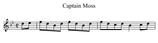 Captain Moss - staff notation