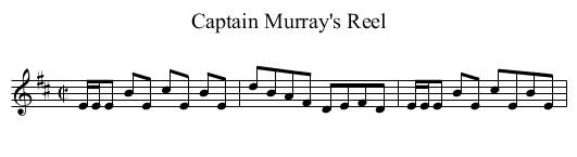 Captain Murray's Reel - staff notation