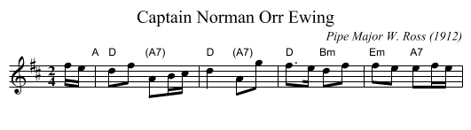 Captain Norman Orr Ewing - staff notation