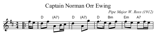 Captain Norman Orr Ewing - staff notation