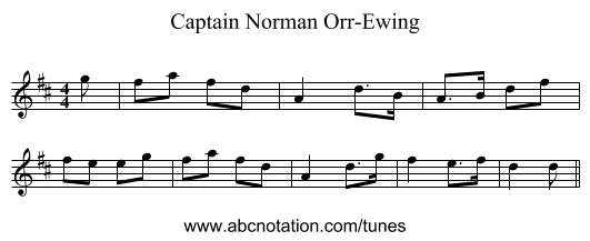 Captain Norman Orr-Ewing - staff notation