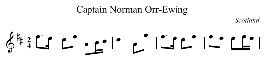 Captain Norman Orr-Ewing - staff notation