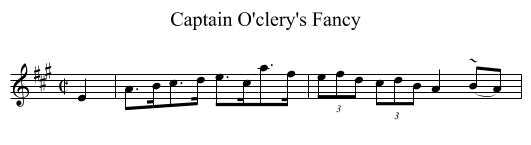 Captain O'clery's Fancy - staff notation