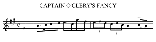 CAPTAIN O'CLERY'S FANCY - staff notation