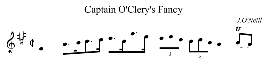 Captain O'Clery's Fancy - staff notation