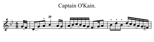 Captain O'Kain. - staff notation