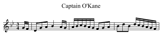 Captain O'Kane - staff notation