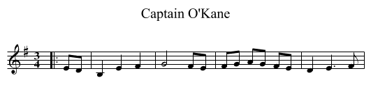 Captain O'Kane - staff notation