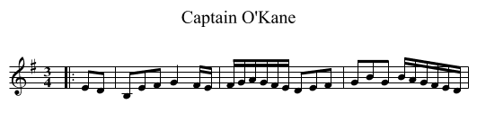 Captain O'Kane - staff notation