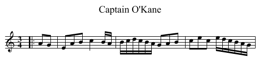 Captain O'Kane - staff notation