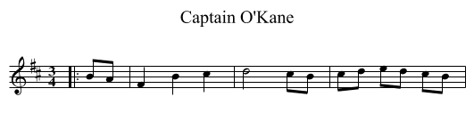 Captain O'Kane - staff notation