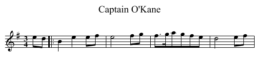 Captain O'Kane - staff notation