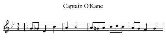 Captain O'Kane - staff notation