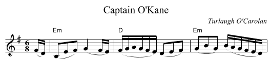 Captain O'Kane - staff notation
