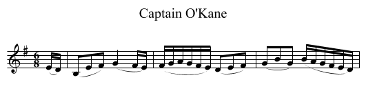 Captain O'Kane - staff notation