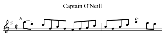 Captain O'Neill - staff notation