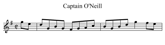 Captain O'Neill - staff notation