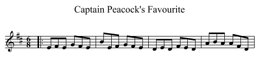 Captain Peacock's Favourite - staff notation