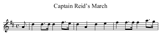 Captain Reid’s March - staff notation