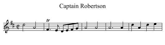 Captain Robertson - staff notation