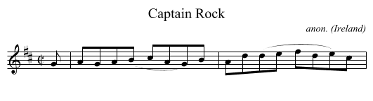 Captain Rock - staff notation
