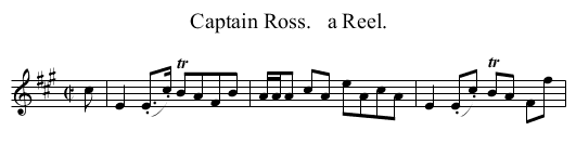 Captain Ross.   a Reel. - staff notation