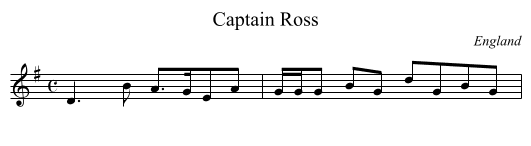 Captain Ross - staff notation