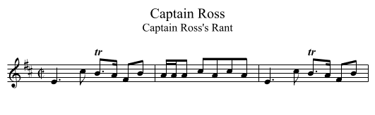 Captain Ross - staff notation