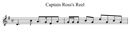 Captain Ross's Reel - staff notation