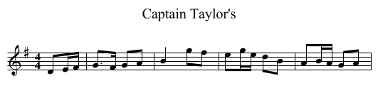 Captain Taylor's - staff notation