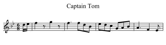 Captain Tom - staff notation