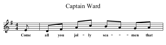 Captain Ward - staff notation