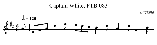 Captain White. FTB.083 - staff notation