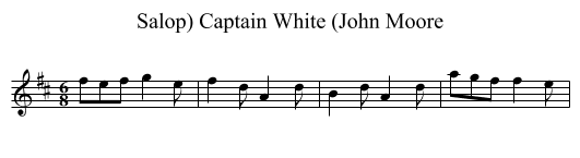 Captain White (John Moore, Salop) - staff notation