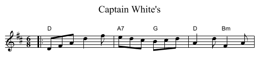 Captain White's - staff notation