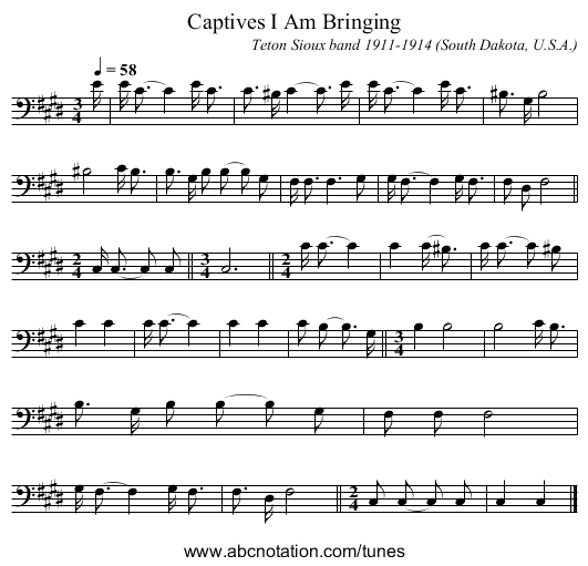 Captives I Am Bringing - staff notation