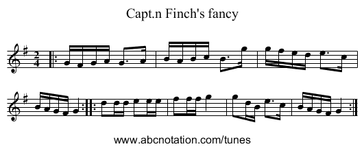 Capt.n Finch's fancy - staff notation