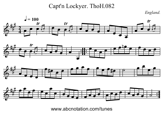Capt'n Lockyer. ThoH.082 - staff notation