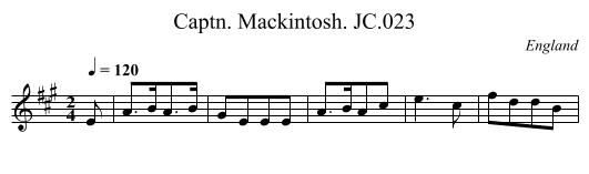 Captn. Mackintosh. JC.023 - staff notation