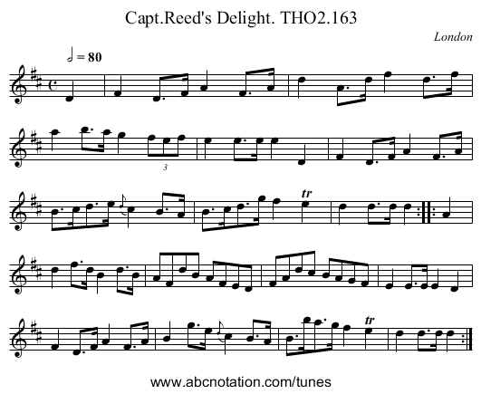 Capt.Reed's Delight. THO2.163 - staff notation