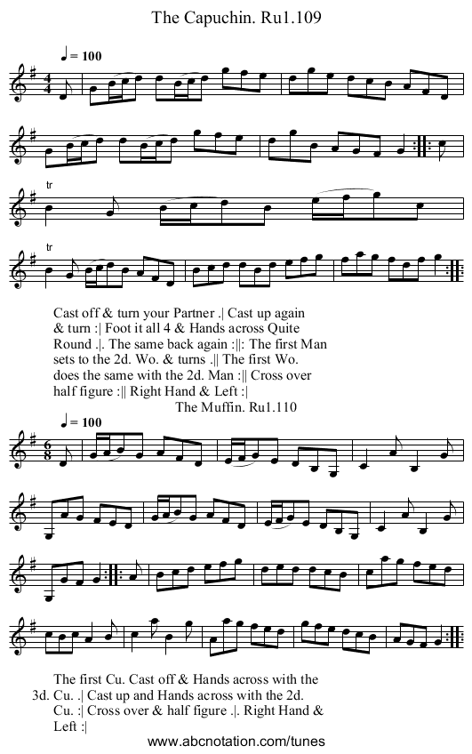 Capuchin. Ru1.109, The - staff notation