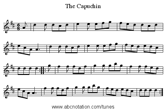 Capuchin, The - staff notation