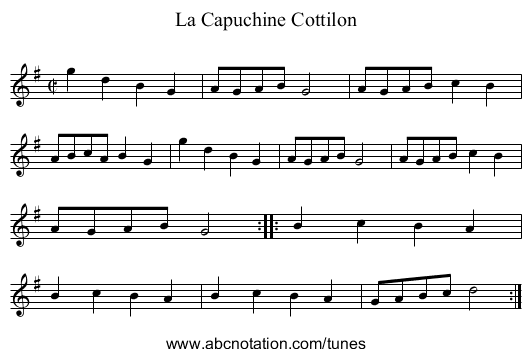 Capuchine Cottilon, La - staff notation