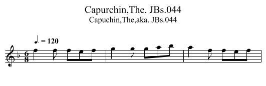 Capurchin,The. JBs.044 - staff notation