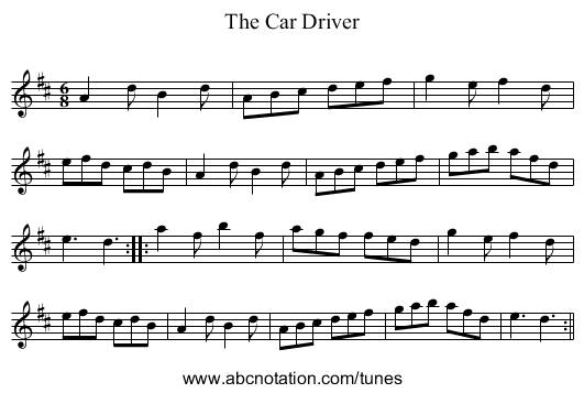 Car Driver, The - staff notation