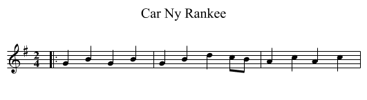 Car Ny Rankee - staff notation
