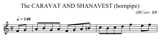 CARAVAT AND SHANAVEST (hornpipe), The - staff notation