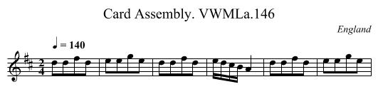 Card Assembly. VWMLa.146 - staff notation