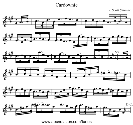 Cardownie - staff notation